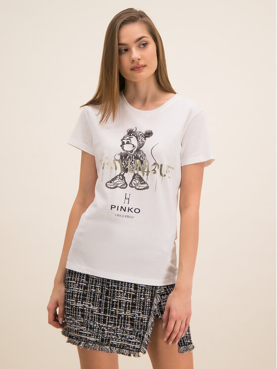 Pinko Pinko T-Shirt UNIQUENESS Golosa PE 20 UNQS 1Q1043 Y6A5 Biały Regular Fit