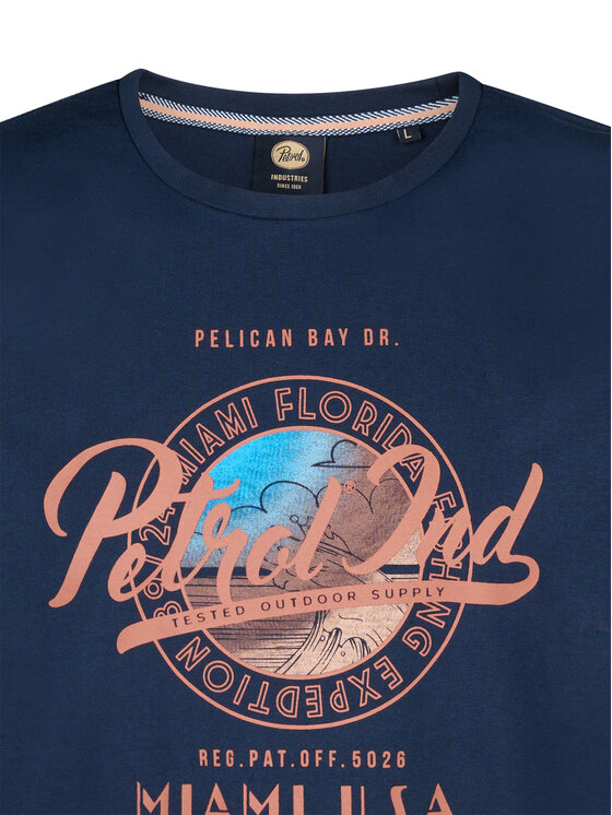 Petrol Industries Petrol Industries T-Shirt M-1050-TSR602 Tmavomodrá Regular Fit
