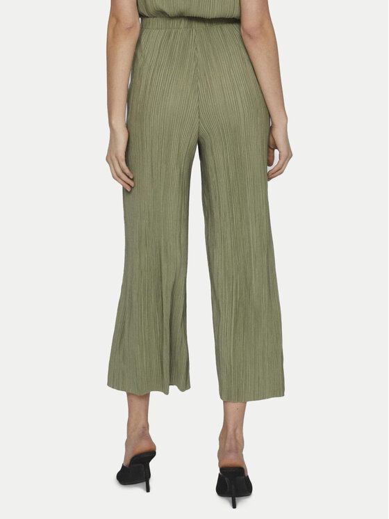 Vila Vila Culottes nohavice Plisa 14096324 Zelená Regular Fit
