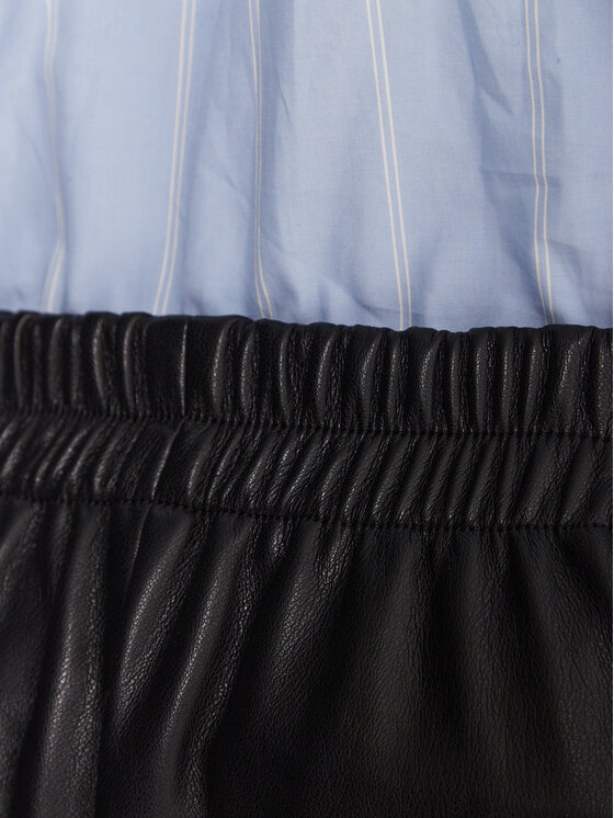 Marella Marella Hose aus Kunstleder Anello 2525786062 Schwarz Wide Leg