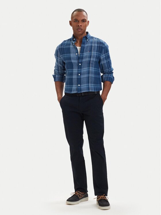 Tommy Hilfiger Tommy Hilfiger Camicia Madras Check MW0MW42399 Blu Regular Fit
