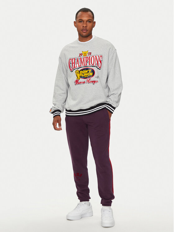 Puma Puma Spodnie dresowe T7 PLAY.PARIS 626768 44 Bordowy Regular Fit