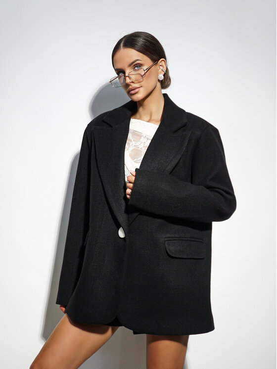 LilaLou LilaLou Marynarka Nesto Czarny Oversize