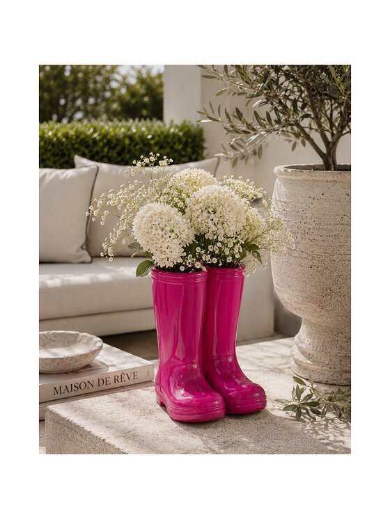 MIAhome MIAhome Kwietnik ceramiczny SCARPE kalosze Różowy ciemny