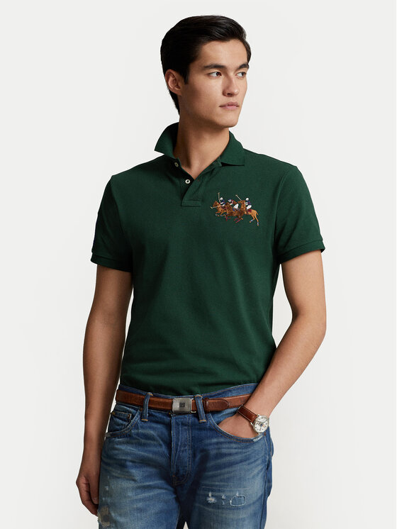 Polo Ralph Lauren Polo 710814437005 Zaļš Custom Slim Fit