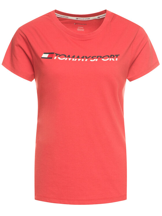 Tommy Sport Tommy Sport Póló Tee Logo S10S100061 Piros Regular Fit