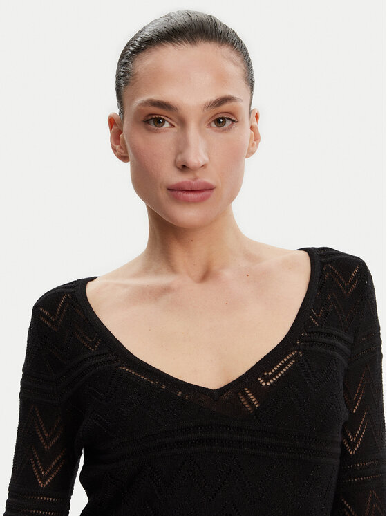 Guess Guess Úpletové šaty W5GK48 Z3E22 Čierna Slim Fit