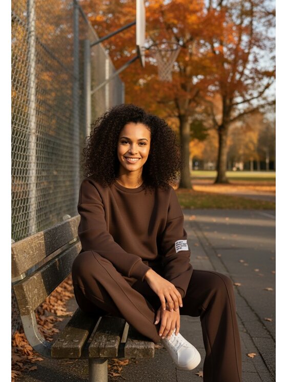 FIGL FIGL Komplet dresowy M1274 Brązowy Regular Fit