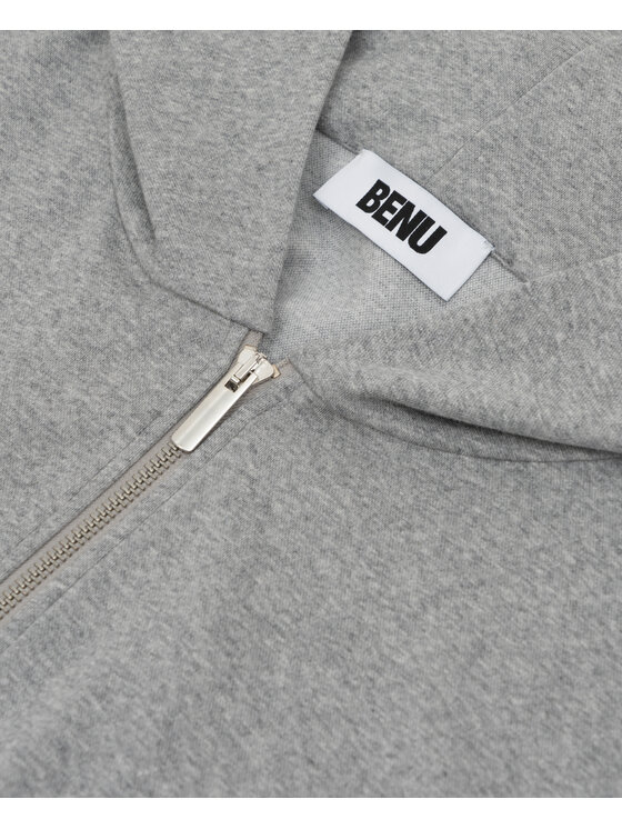 BENU BENU Mikina Szara z Zamkiem Sivá Loose Fit