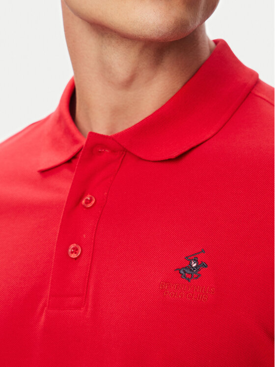 Beverly Hills Polo Club Beverly Hills Polo Club Polo P-SS26M-P42560_Navy LogoWRED Crvena Regular Fit
