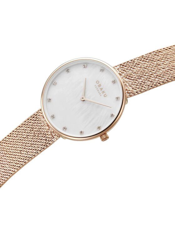 Obaku Obaku Zegarek V288LXVWHV Różowe złoto
