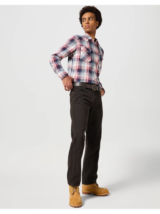 Wrangler Wrangler Jeansy 13MWZ Men's Western Zipper Czarny Basic Fit