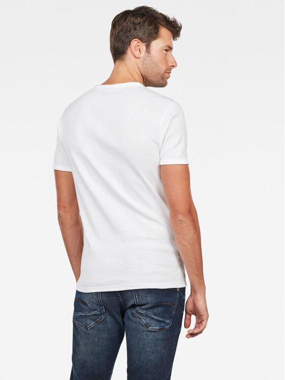 G-Star Raw G-Star Raw Komplet 2 t-shirtów D07205-124-110 Biały Slim Fit