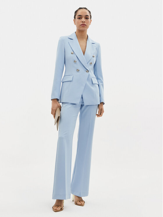 Maryley Maryley Pantaloni din material 24EB587/43MA Albastru celest Relaxed Fit