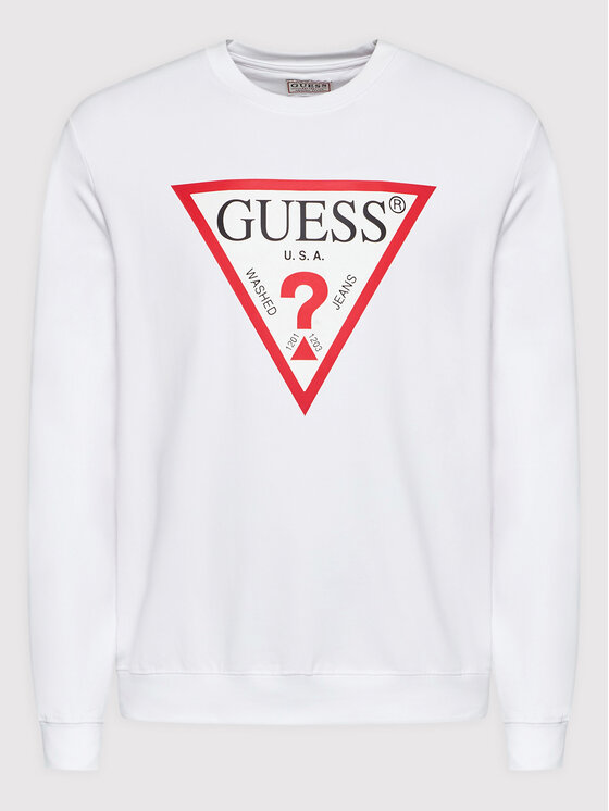 Guess Guess Bluza Audley M2YQ37 K6ZS1 Biały Slim Fit