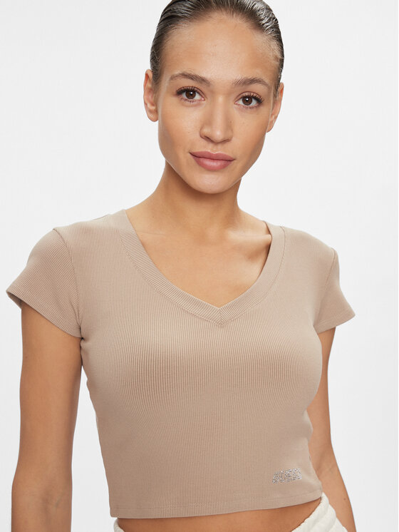 Guess Guess T-Shirt Edie V4RP10 K8RT2 Różowy Regular Fit