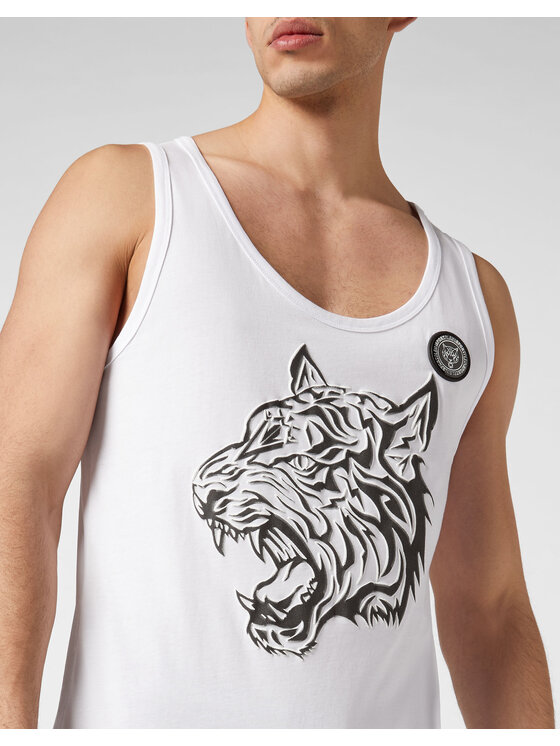 Plein Sport Plein Sport Tank top 1253 Biały Regular Fit