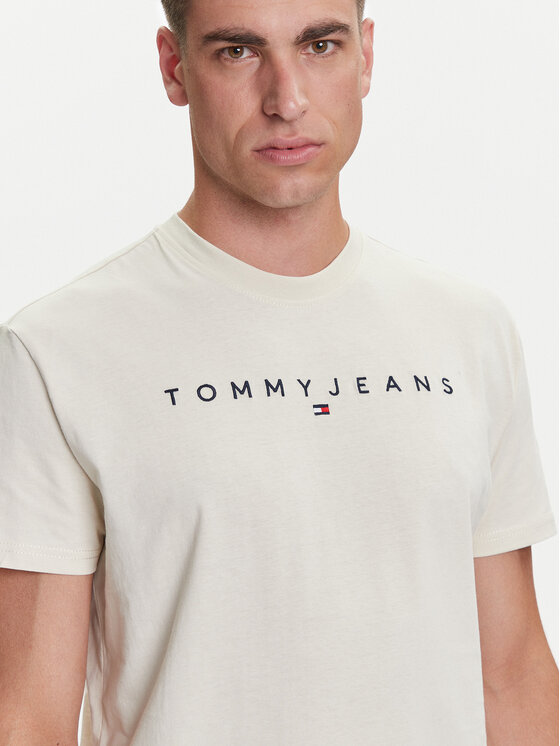 Tommy Jeans Tommy Jeans T-särk Linear Logo DM0DM20744 Beež Regular Fit