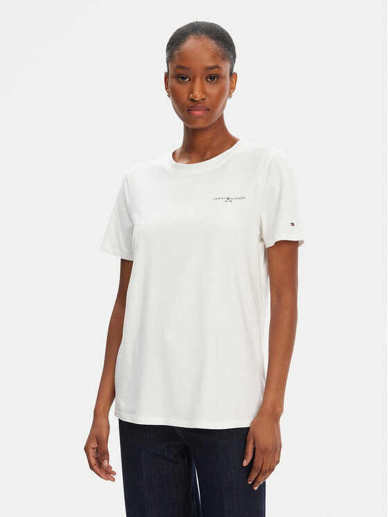 Tommy Hilfiger Tommy Hilfiger T-Shirt 1985 WW0WW37877 Biały Regular Fit