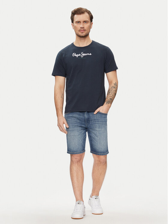 Pepe Jeans Pepe Jeans T-Shirt Eggo N PM508208 Tmavomodrá Regular Fit