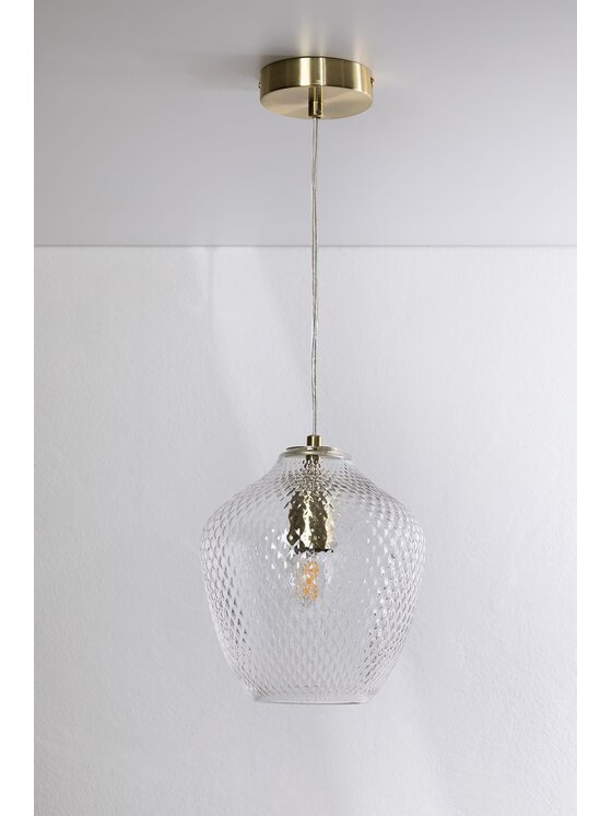 MIAhome MIAhome Lampa wisząca ze szklanym kloszem Yulen Złoty