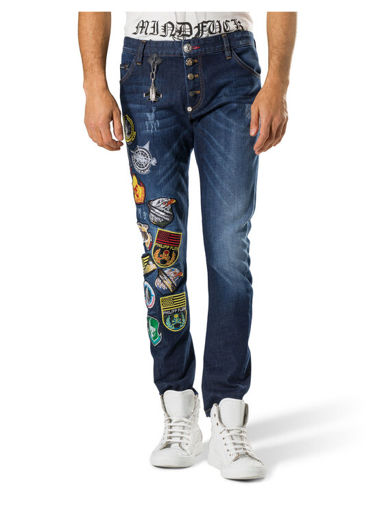 PHILIPP PLEIN PHILIPP PLEIN Pantaloni di tessuto 30756 Blu Straight Fit