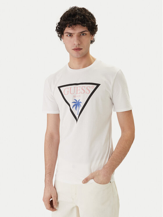 Guess Guess T-shirt F6GI09 J1314 Bianco Slim Fit
