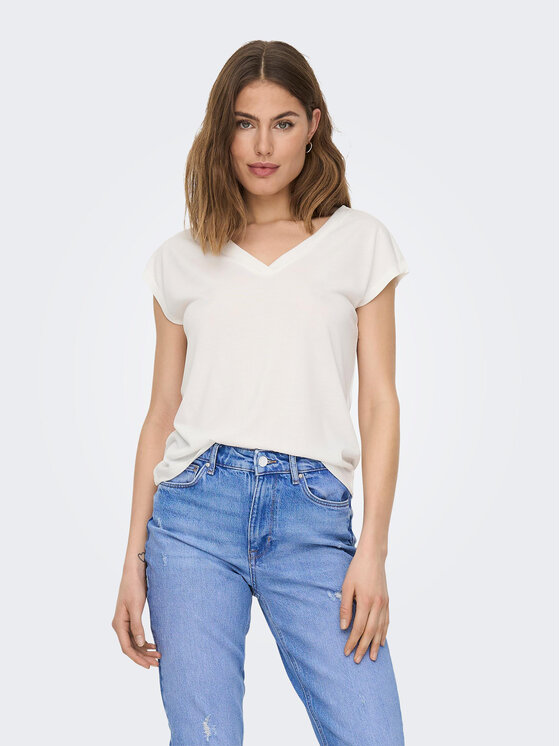 ONLY T-shirt Free 15287041 Blanc Regular Fit
