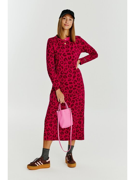 NAOKO NAOKO Úpletové šaty Wild Maroon Bordová Regular Fit