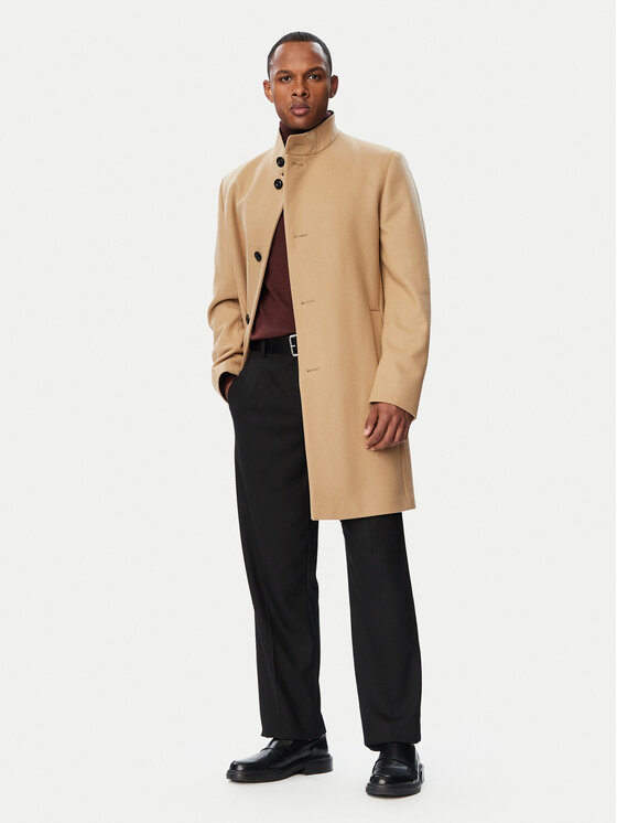 HUGO HUGO Wollmantel 50569223 Beige Regular Fit