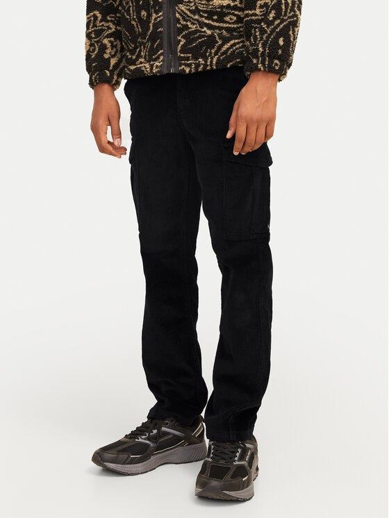 Jack & Jones Junior Jack & Jones Junior Kalhoty z materiálu Kane 12258392 Černá Relaxed Fit