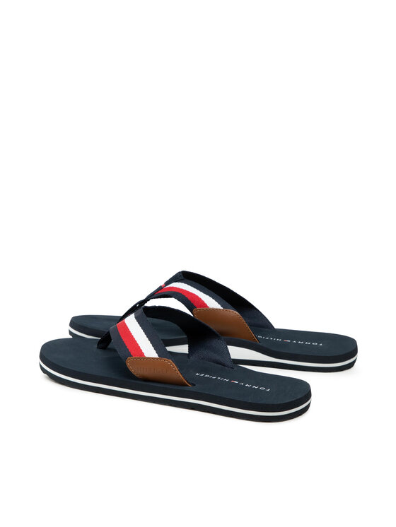 Tommy Hilfiger Tommy Hilfiger Šlepetės per pirštą Corporate Hilfiger Beach Sandal FM0FM03380 Tamsiai mėlyna