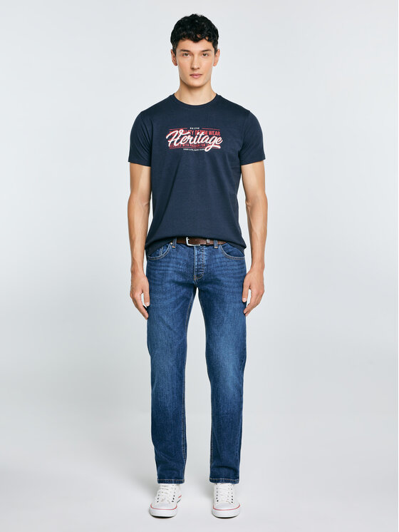 BIG STAR BIG STAR T-Shirt KEREN Granatowy Basic Fit