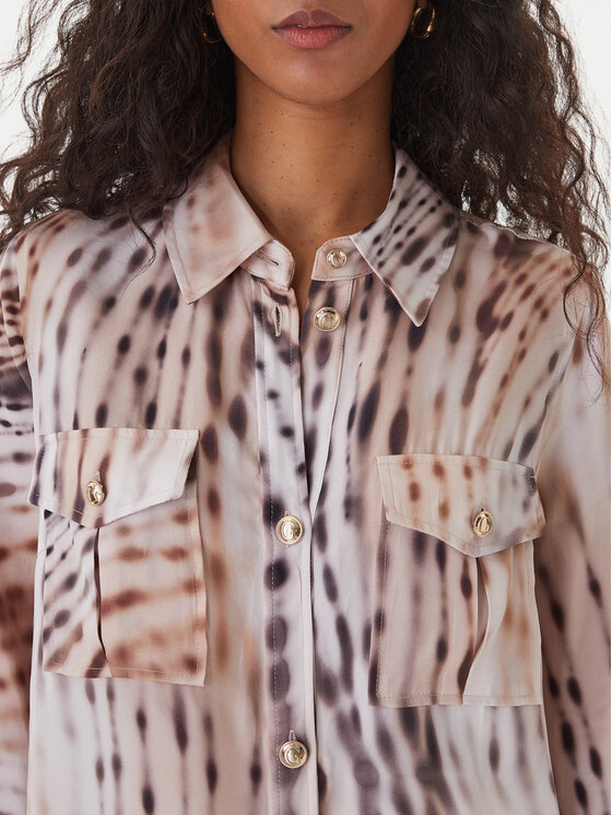 Guess Guess Camicia W6GH22 W1789 Beige Regular Fit