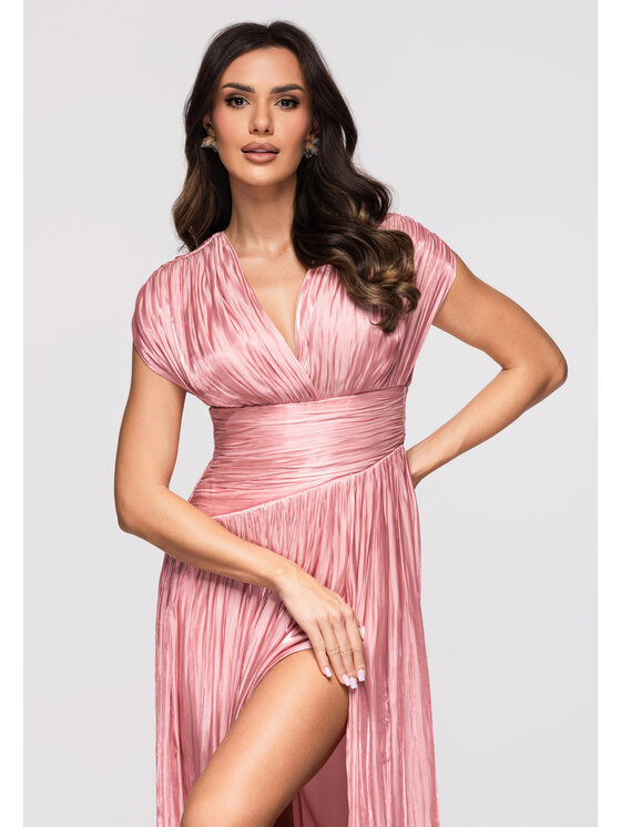 Ombre Ombre Sukienka wieczorowa LA-OM-DLR363 Różowy Regular Fit