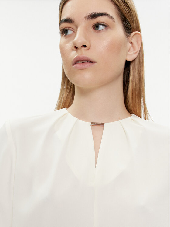 Calvin Klein Calvin Klein Halenka K20K207075 Écru Regular Fit