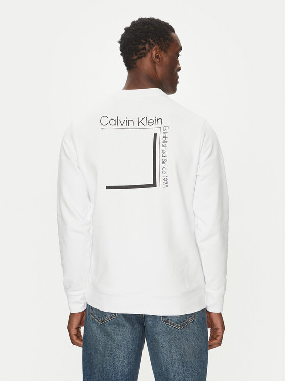 Calvin Klein Calvin Klein Džemperis Linear Box Logo K10K114259 Balta Regular Fit