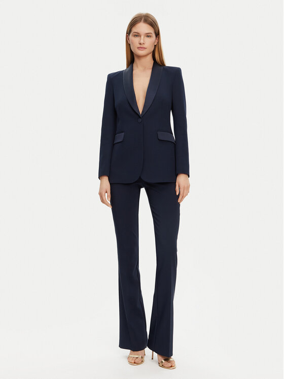 Rinascimento Rinascimento Medžiaginės kelnės CFC0123106003 Tamsiai mėlyna Regular Fit