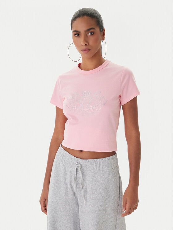 Juicy Couture Juicy Couture T-Shirt JCGTK225015 Růžová Slim Fit