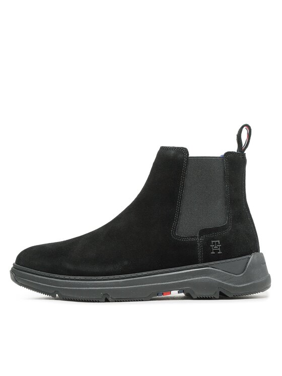 Tommy Hilfiger Tommy Hilfiger Sztyblety Premium Th Suede Hybrid Chelsea FM0FM04683 Czarny