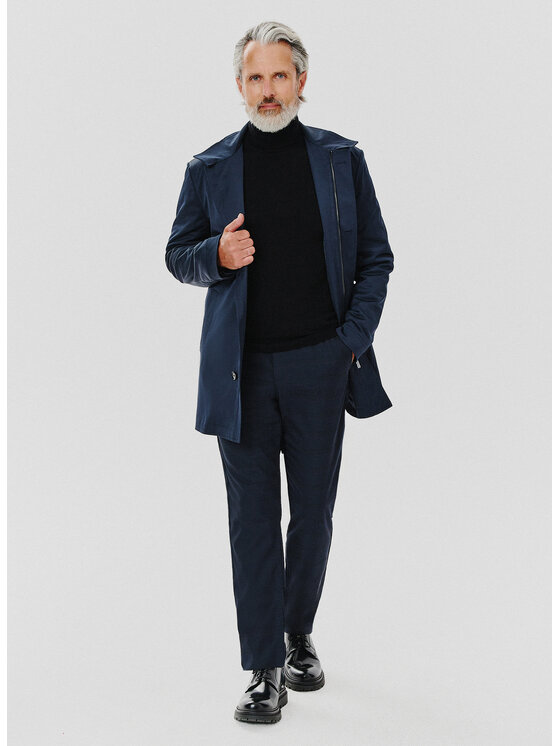 Pako Lorente Pako Lorente Płaszcz P24WF-7X-002 Granatowy Classic Fit