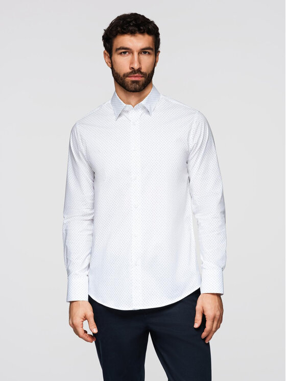 Ombre Ombre Koszula K698 Biały Regular Fit
