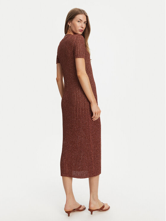 TWINSET TWINSET Úpletové šaty 251TT3190 Hnědá Slim Fit