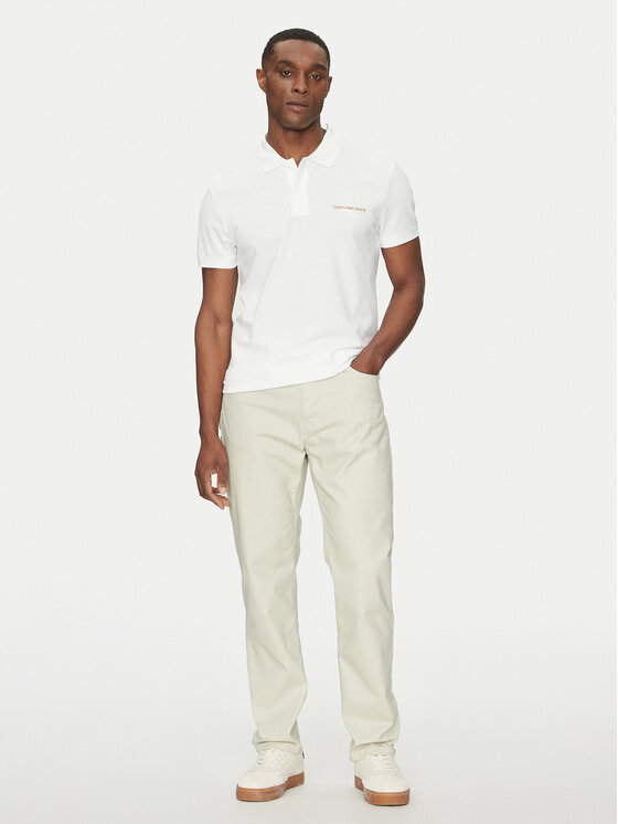 Calvin Klein Jeans Calvin Klein Jeans Tricou polo Monologo J30J325664 Alb Regular Fit