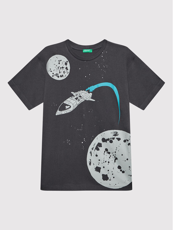 T-Shirt United Colors Of Benetton Bambini E Ragazzi - Cotone Organico, Manica Corta, Logo Rilievo