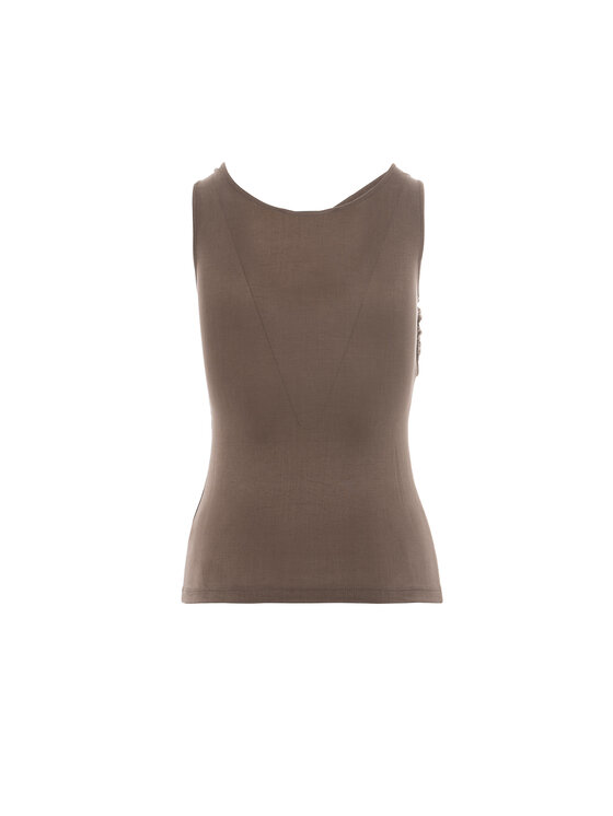 BENU BENU Halenka MOKKA BLUZKA CUPRO Hnědá Slim Fit