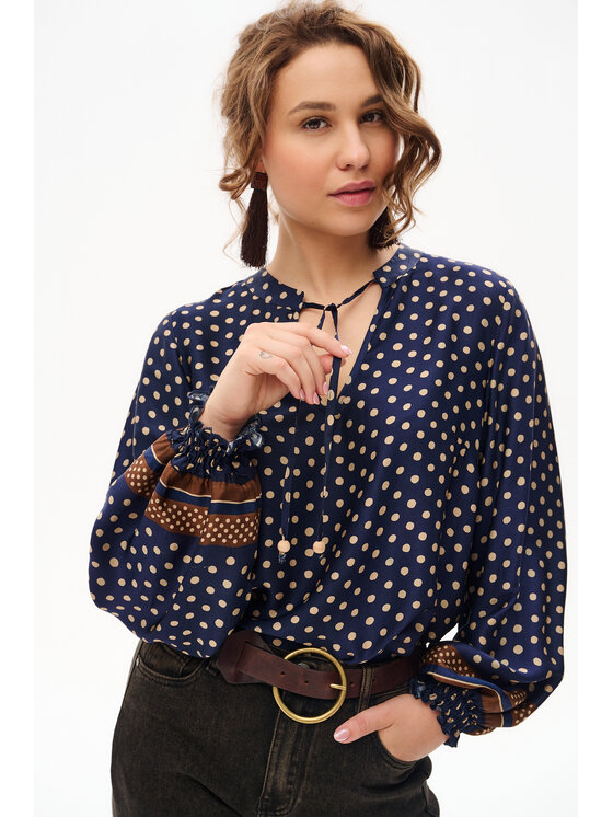 blue shadow blue shadow Bluzka Vivi 2 Granatowy Regular Fit