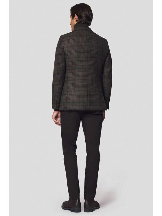 Lancerto Lancerto Marynarka Laketon MA073224000001 Brązowy Slim Fit