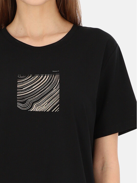 Potis & Verso Potis & Verso T-Shirt Mercy Czarny Regular Fit