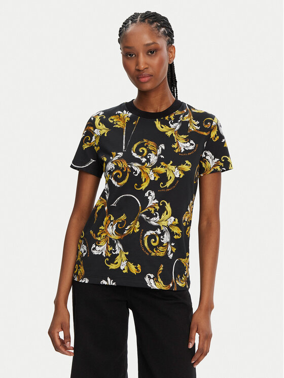 Versace Jeans Couture Versace Jeans Couture Póló 78HAH613 Fekete Regular Fit